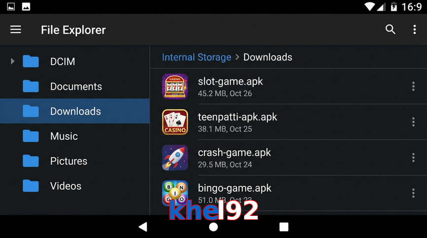 Main screen of Khel92 gameapk page for PK players